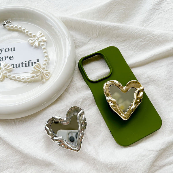 Love Shape Metal Plated "MIRROR"🪞 Pop Holder (Airbag)