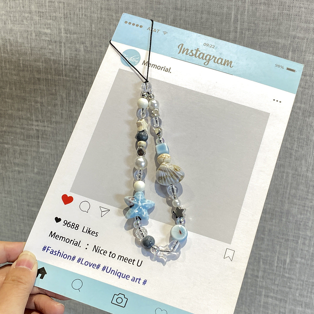 🌊🐚 Seaside Pearl & Starfish Phone Charm.