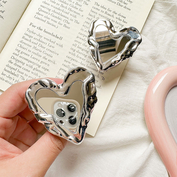 Love Shape Metal Plated "MIRROR"🪞 Pop Holder (Airbag)