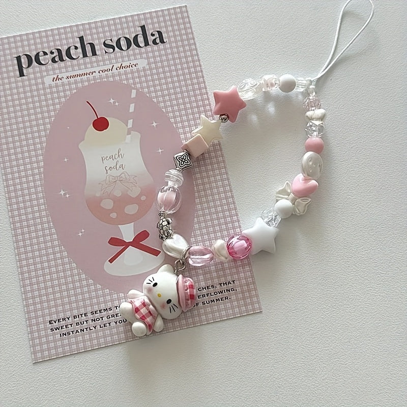 Kawaii Pastel "Hello Kitty" 🐾Beaded Charm.