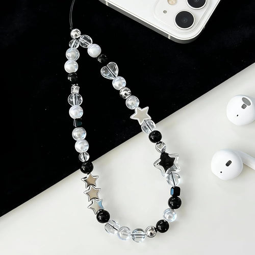 "BLACK STAR"♠️Celestial Monochrome Elegance Phone Charms.
