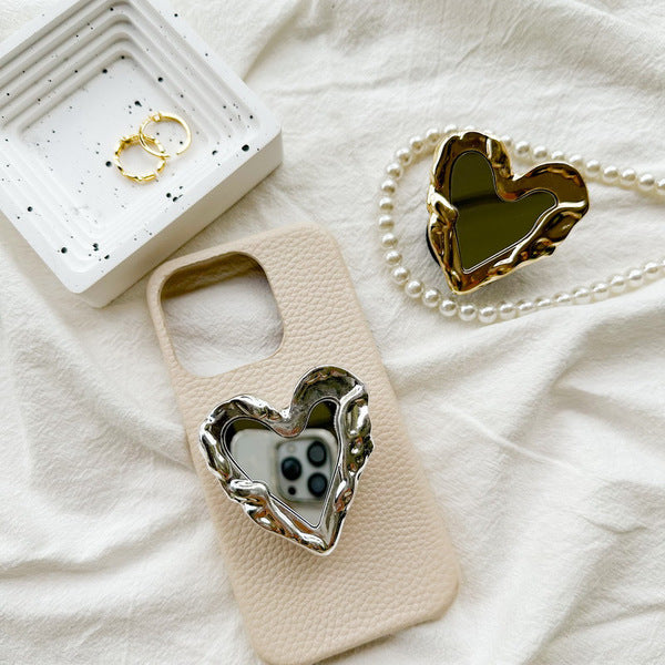 Love Shape Metal Plated "MIRROR"🪞 Pop Holder (Airbag)