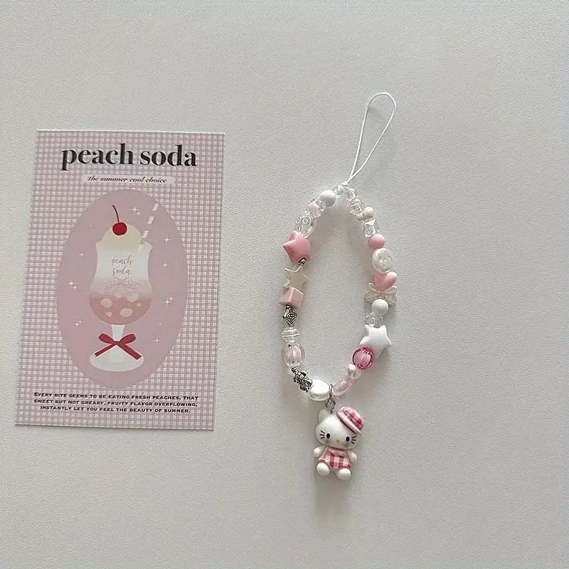 Kawaii Pastel "Hello Kitty" 🐾Beaded Charm.