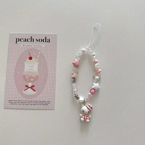 Kawaii Pastel "Hello Kitty" 🐾Beaded Charm.