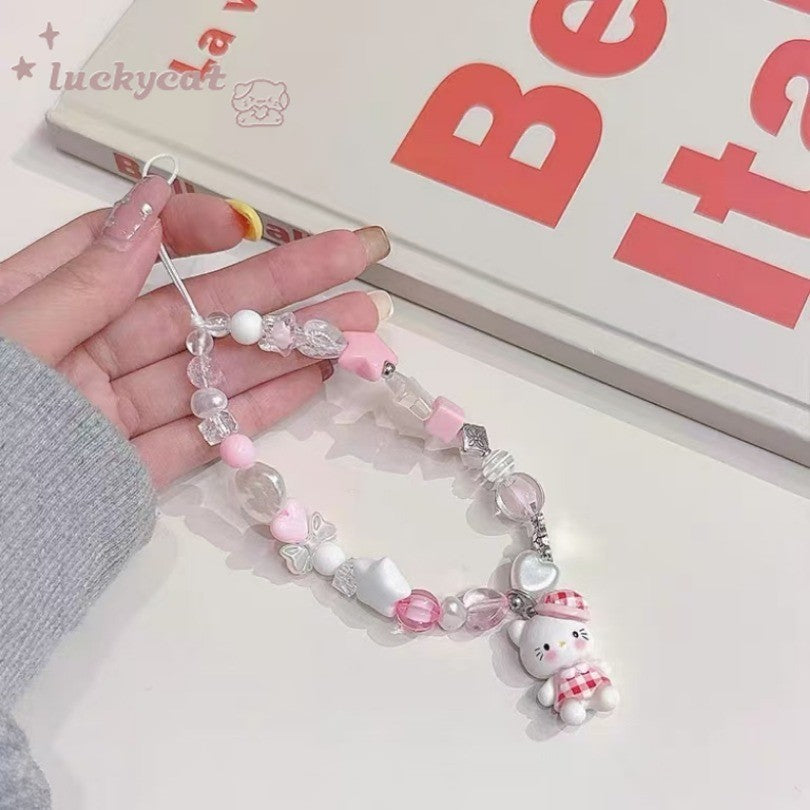 Kawaii Pastel "Hello Kitty" 🐾Beaded Charm.