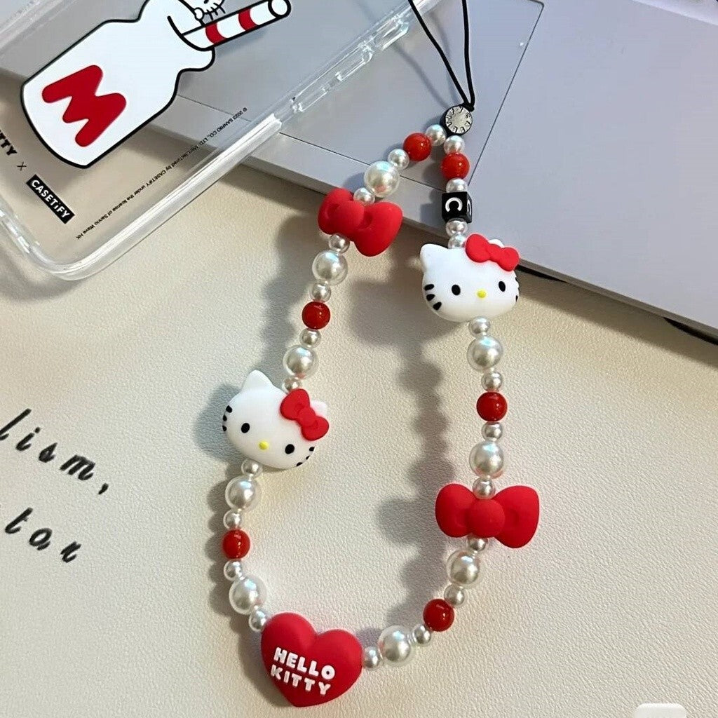 Hello Kitty Pearl & Bow Phone Charms