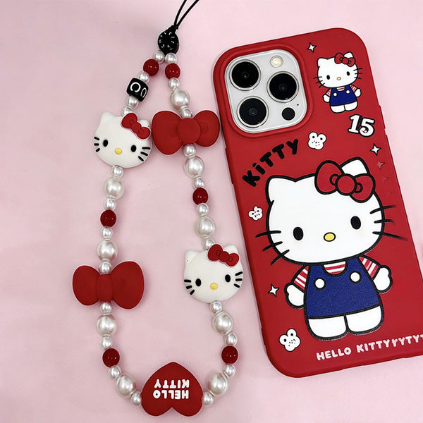 Hello Kitty Pearl & Bow Phone Charms