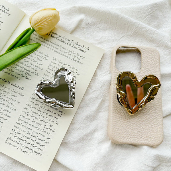 Love Shape Metal Plated "MIRROR"🪞 Pop Holder (Airbag)