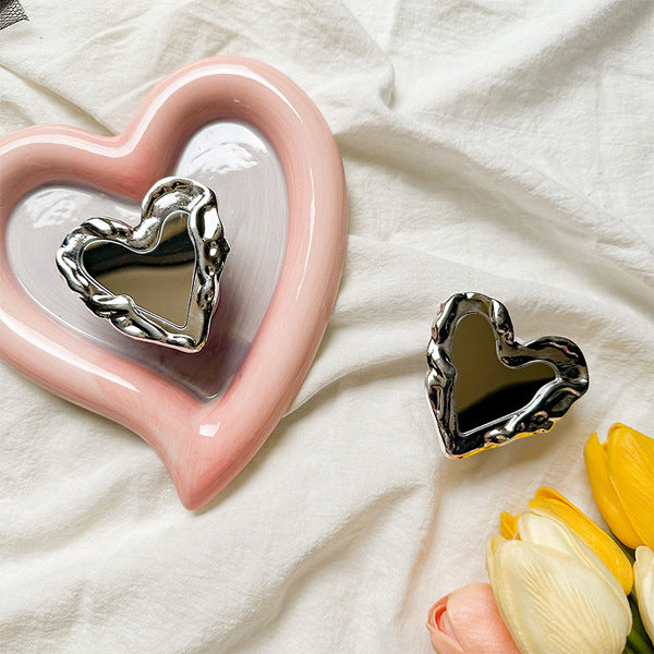 Love Shape Metal Plated "MIRROR"🪞 Pop Holder (Airbag)