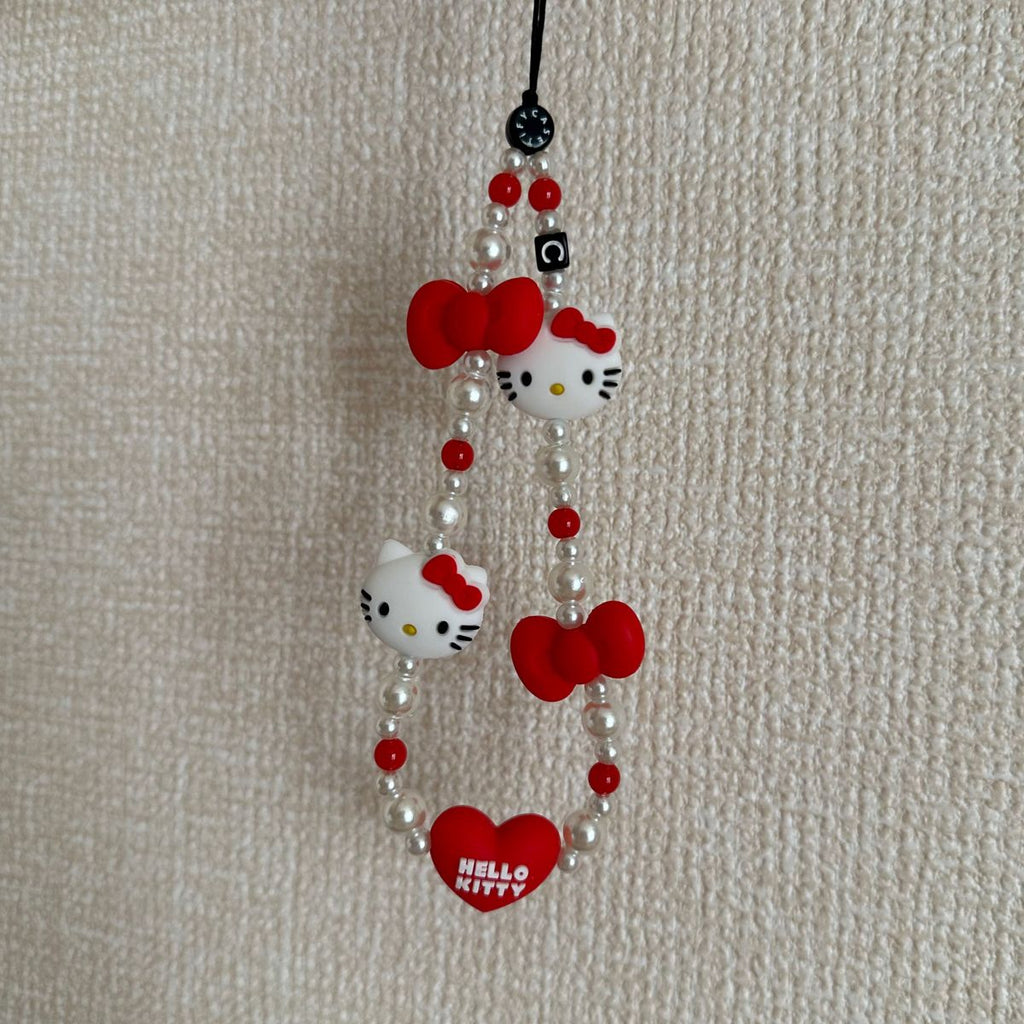 Hello Kitty Pearl & Bow Phone Charms