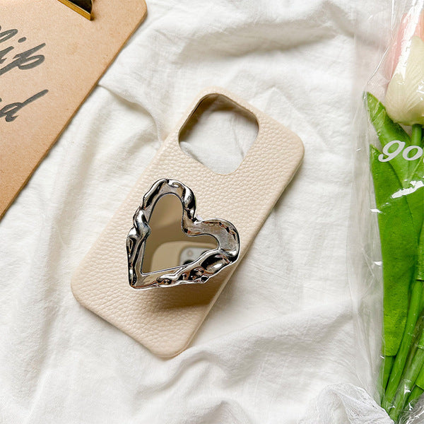 Love Shape Metal Plated "MIRROR"🪞 Pop Holder (Airbag)