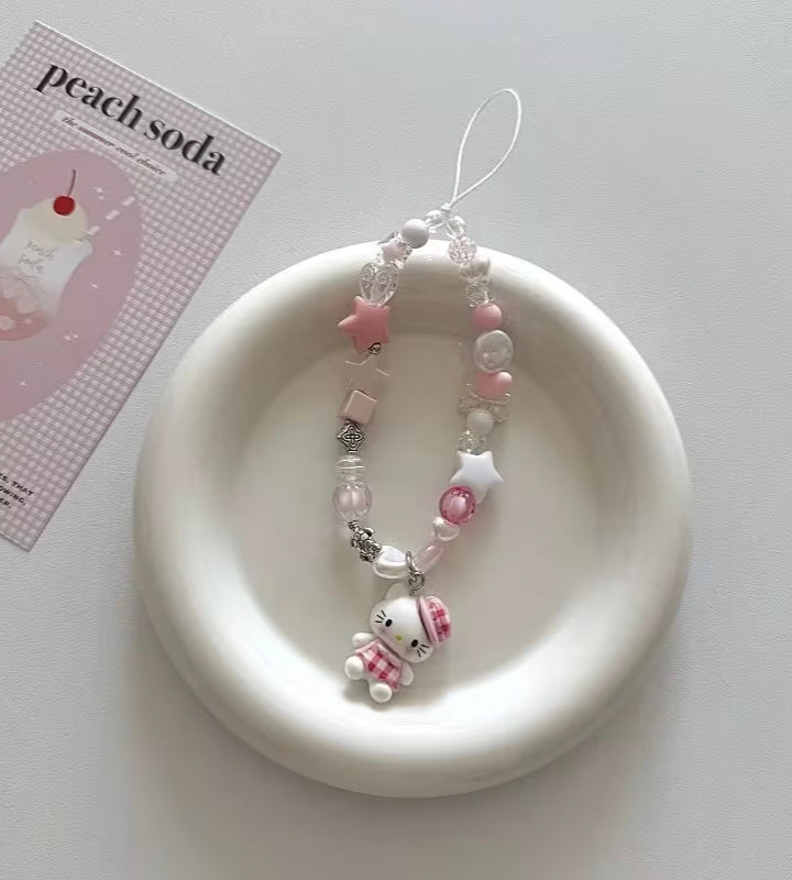 Kawaii Pastel "Hello Kitty" 🐾Beaded Charm.