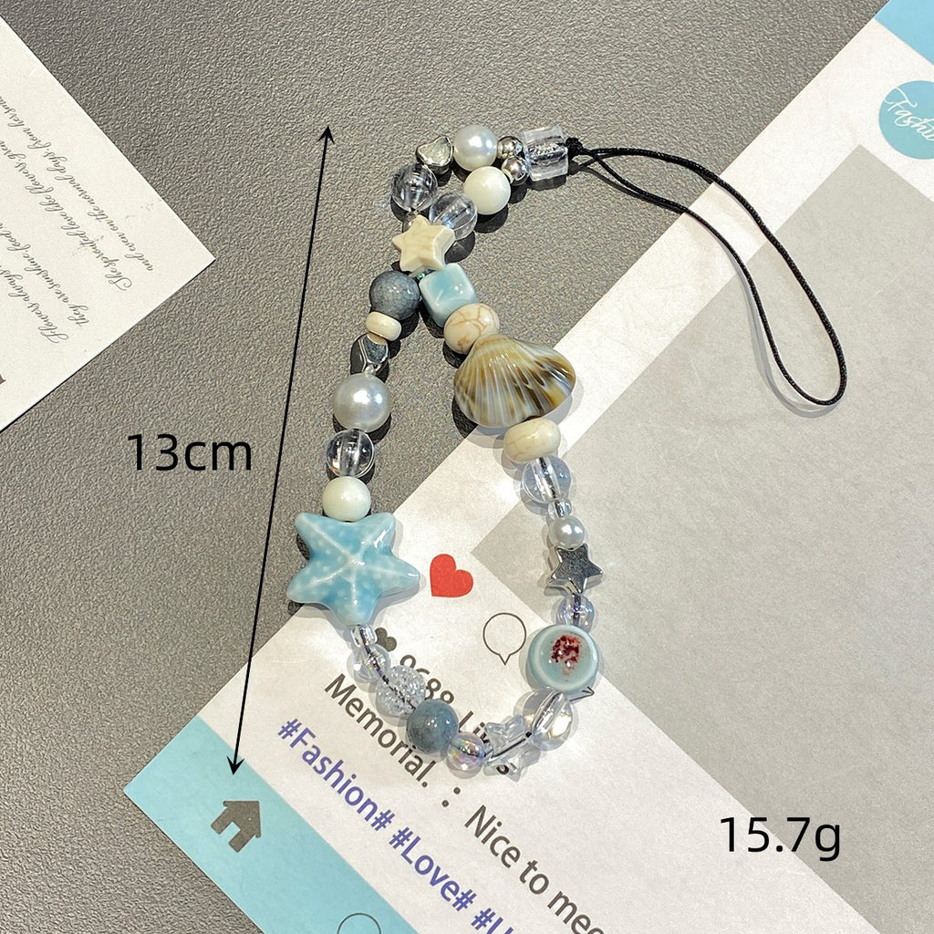 🌊🐚 Seaside Pearl & Starfish Phone Charm.